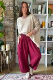 Lock Needlecord Shirring Barrel Pant Burgundy